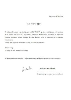 List referencyjny Lemonmedia